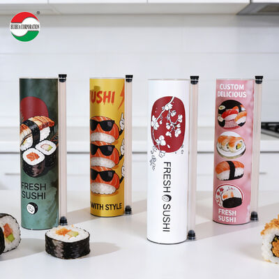 New Design Eco-Friendly Custom Printed Food Grade Pop Push Sushi Recycled Craft Paper Materials for Wholesale Retail Sushi Tube