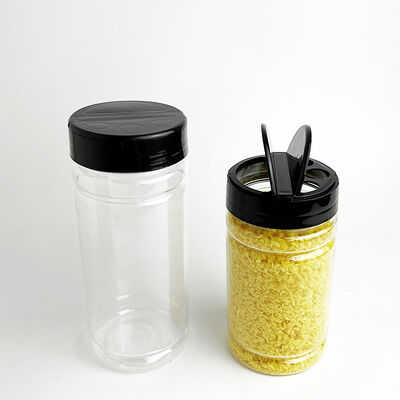 Clear Plastic PET Seasoning Shaker Storage Jars with Black Screw Top Kitchen Accessories 100ml 170ml 250ml 400ml spice bottle