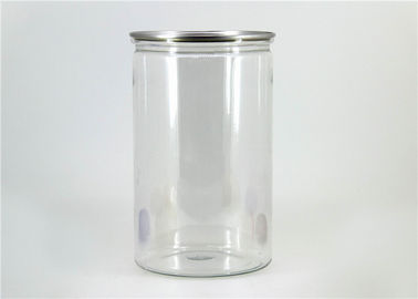 Large capacity  food grade Clear Plastic Cylinder PET canister For dry fruit , nut