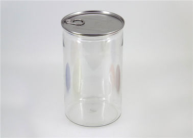 Large capacity  food grade Clear Plastic Cylinder PET canister For dry fruit , nut