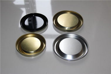 Customized Round Metal Easy Open Lid For Wine Paper Tube Black / Golden Color