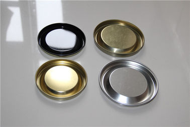 Customized Round Metal Easy Open Lid For Wine Paper Tube Black / Golden Color