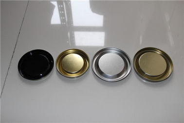 Customized Round Metal Easy Open Lid For Wine Paper Tube Black / Golden Color