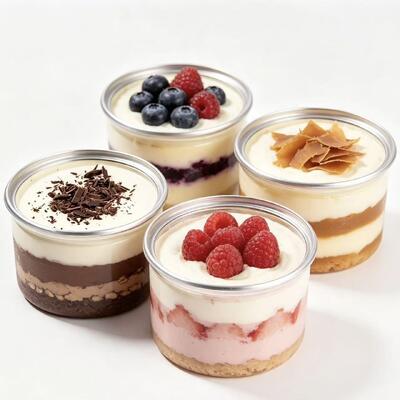 Round Clear Plastic Cake Packaging Can with Lid for Dessert Tiramisu and Mousse Cake Display