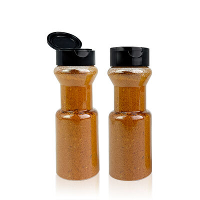 Salt Pepper Chili Cookie Seasoning Cylinder Container Screw Cap PET Plastic Spice Jar with Screen Printing for Cookware