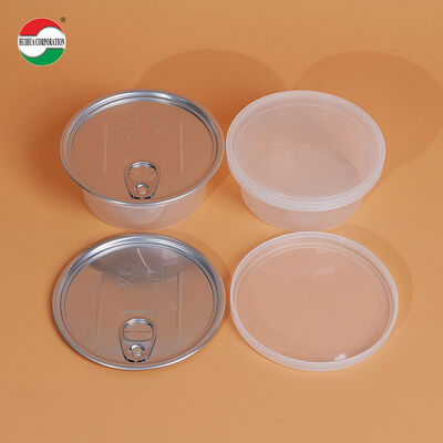 Food Grade Clear PP Plastic High-Temperature Resistance Bowl Cylinder Jar with Easy Open Lids for Salad Lollipops Canned Food
