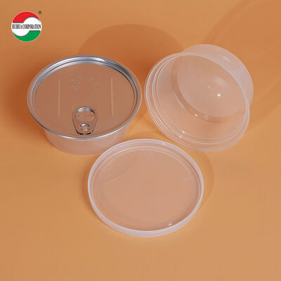 Food Grade Clear PP Plastic High-Temperature Resistance Bowl Cylinder Jar with Easy Open Lids for Salad Lollipops Canned Food