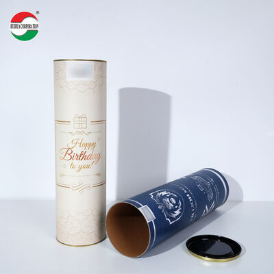 Custom Wine Bottle Paper Tube Packaging – Premium Cardboard Cylindrical Gift Box for Wine & Liquor Bottles