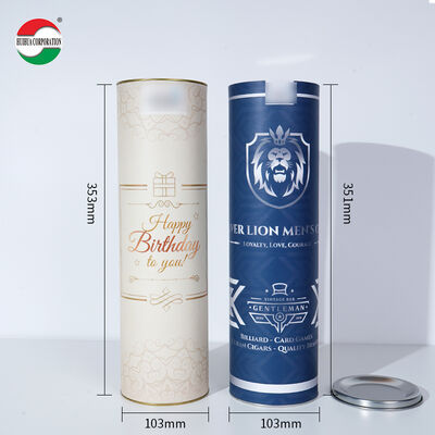 Custom Wine Bottle Paper Tube Packaging – Premium Cardboard Cylindrical Gift Box for Wine & Liquor Bottles