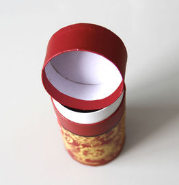 Environmental Red Gift / Craft Paper Tube packaging Box with ISO SGS FDA QS