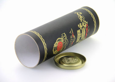 Embossing Print Paper Wine Tube Packaging Tin Lid Cardboard Cans