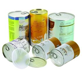 Air proof EZ open Paper Composite Rice Cans recycled round , gift tube packaging