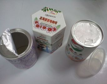 Food Grade Easy Peel Off Lid Airproof Paper Composite Cans , candy packaging tube