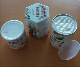 Food Grade Easy Peel Off Lid Airproof Paper Composite Cans , candy packaging tube