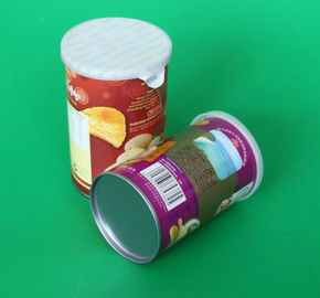 Environmental Dry Fruits / Chips Paper Composite Cans , Aluminium Foil Cover