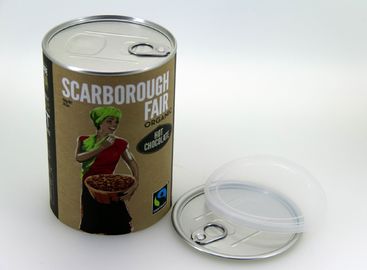 UV Coating Easy Open End Cardboard Paper Composite Cans For Daily Foods / candy