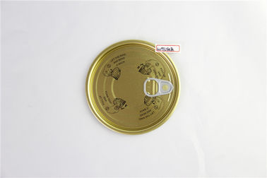 Golden silk printing Round Tin Can easy open lids 126 mm custom