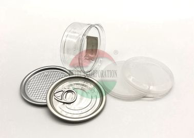 28mm Height Clear Plastic Cylinder With Peel Off Lid For Nuts , Coffee