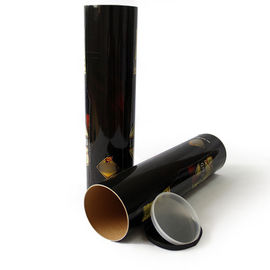 Black Mailing Paper Tube packaging For Map / Documents With Plastic PP Lid