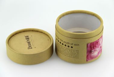 Eco Friendly Brown Kraft Paper Cans Packaging With Sponge For Cosmetics