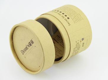 Eco Friendly Brown Kraft Paper Cans Packaging With Sponge For Cosmetics