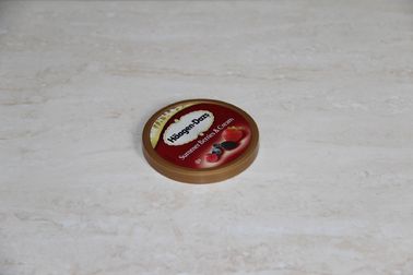 Customized Round colored PE tin can lid / cover / cap , logo printing sticker