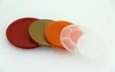 Customized removable orange PE lid / caps for milk powder cans SGS / FDA