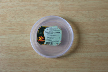 Food box / container Square plastic PE lids with custom printing sticker / tag