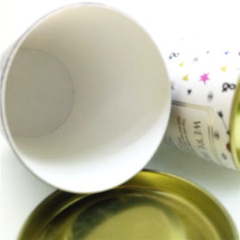 CMYK Printing Recycled Paper Composite Cans / Tea Tin Packaging Tube