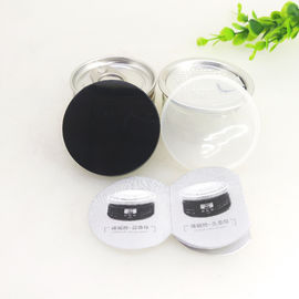 Cbd Weed Easy Open Pull Ring Round Plastic Container Black Lid With Sticker