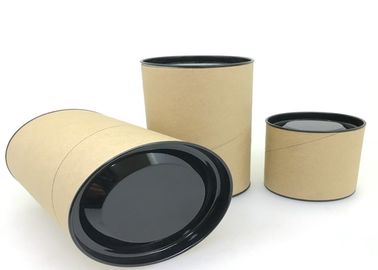 Light Weight Custom Paper Tube With Metal Lid / Biscuit Cookie Packaging Box