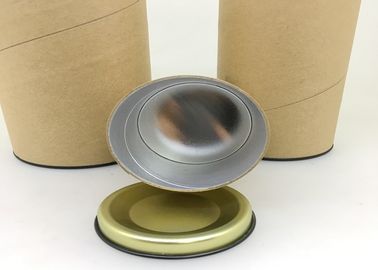 Anti - Rust Paper Tube Packaging With Metal Lid / Tea Tin Paper Cylinder Containers