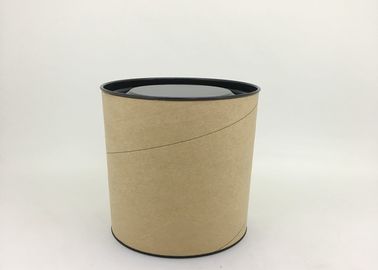 Anti - Rust Paper Tube Packaging With Metal Lid / Tea Tin Paper Cylinder Containers