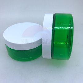 Empty Plastic PET Jar With Green Body / Cream Jars Cosmetic Packaging