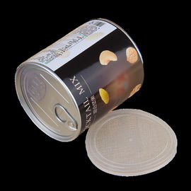 Custom Round Kraft Paper Cans Packaging For Nuts , Cookies