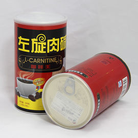 Alumunium Easy Open End Paper Composite Cans with Black PP Plug and PE Cap