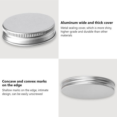 Food Grade 100ML 300ML 500ML 800ML 1000ML PET Can Closures Plastic Screw Aluminum Lid Caps for Wide Mouth Bottles Plastic Jars