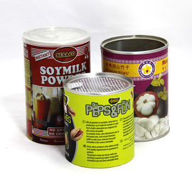 Custom Aluminium Easy Open Lid Paper Composite Cans for Oatmeal Cereal Dried Fruits and Nuts