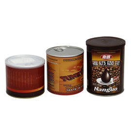 Custum Brown Cardboard Paper Composite Cans with Easy Open Lid for Coffee and Nuts