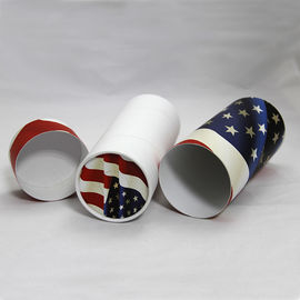 Pantone Red And Blue Kraft Paper Tube Packaging , For Christmas Gift Packaging