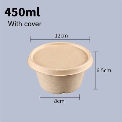 Circular Disposable Food Takeaway Box Paper Pulp Lunch Box Degradable