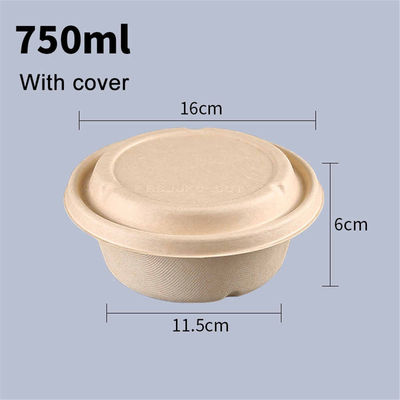 Circular Disposable Food Takeaway Box Paper Pulp Lunch Box Degradable