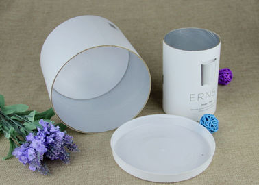 Customised White Plastic Lid Kraft Paper Tube Packaging , Bowl And Fork Paper Cans