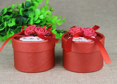 Round Red Ribbon Cardboard Box Packaging Cans Packaging For Wedding Candy Packaging