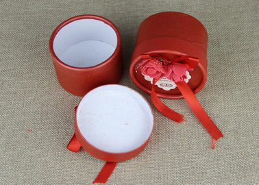 Round Red Ribbon Cardboard Box Packaging Cans Packaging For Wedding Candy Packaging