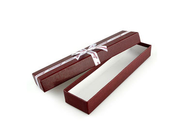 Red Recycled Paper Jewellery Gift Boxes with Ribbon for Necklace and Pen