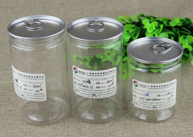 Transparent Clear Plastic PET Easy Open Cans Food Grade Canned Cylinder