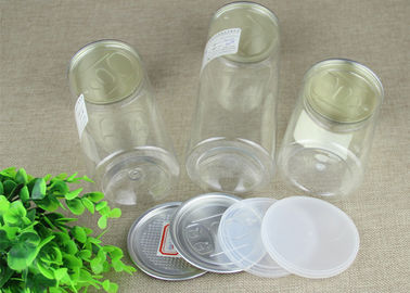 Standard Clear Plastic Cylinder , Eco-friendly Aluminum Easy Open Jars