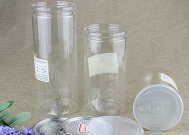 Standard Clear Plastic Cylinder , Eco-friendly Aluminum Easy Open Jars