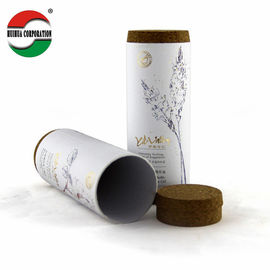 Cosmetic Cardboard Tube Packaging Matte Lamination With Cork Lid